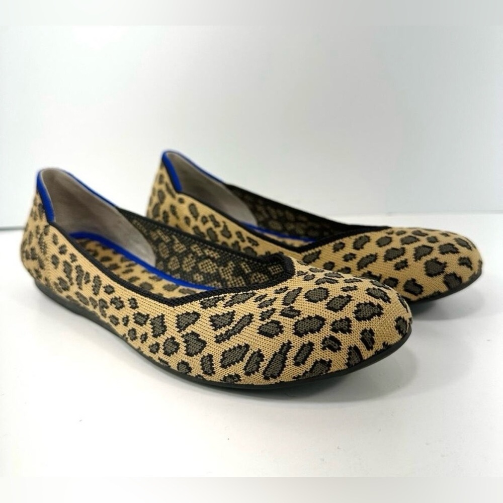 Rothy’s The Flat Classic Cheetah Print Knit Ballet Flats Shoes Women’s 10.5 - Picture 3 of 14
